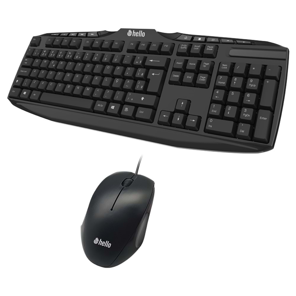 4620 Hello Multimedia Klavye + 3D Mouse Kablolu Set