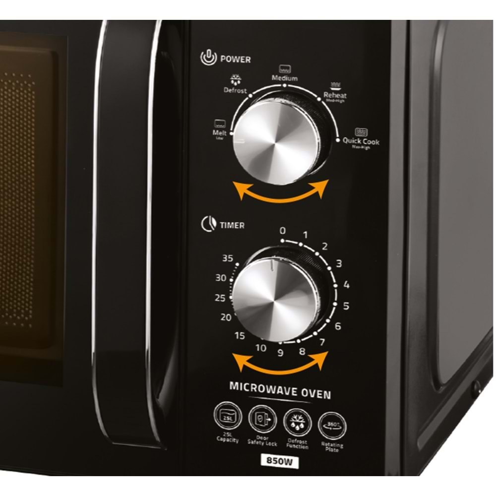 MWO267/2 Newal Siyah Mikrodalga 25L