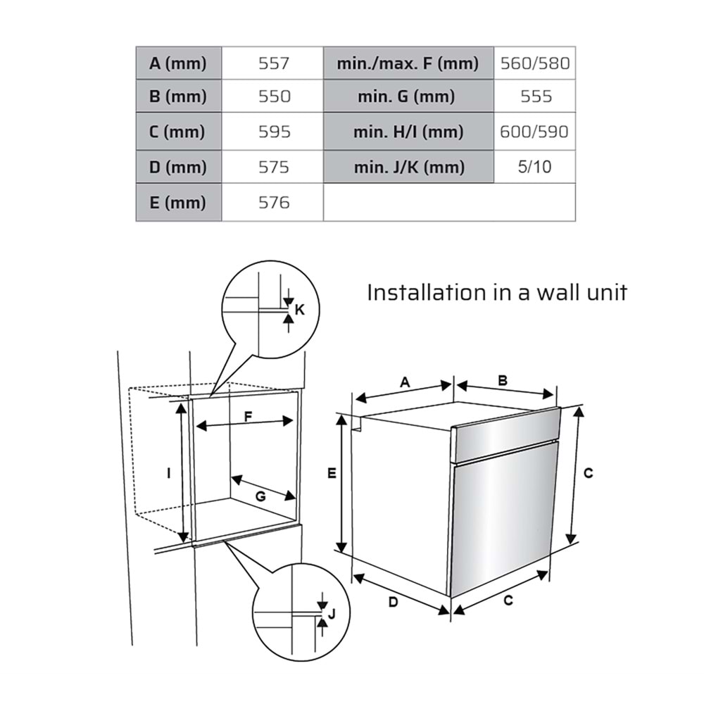 SBM6510X3D VOX Ankastre Silver Fırın