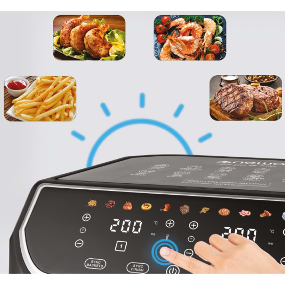 FRY5225 Newal Dokunmatik Double Airfryer 9L