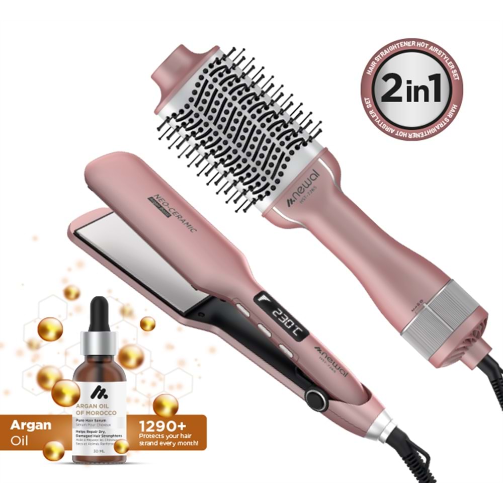 HST7265 Newal Saç Düzleştirici & Şekillendirici 2li Set