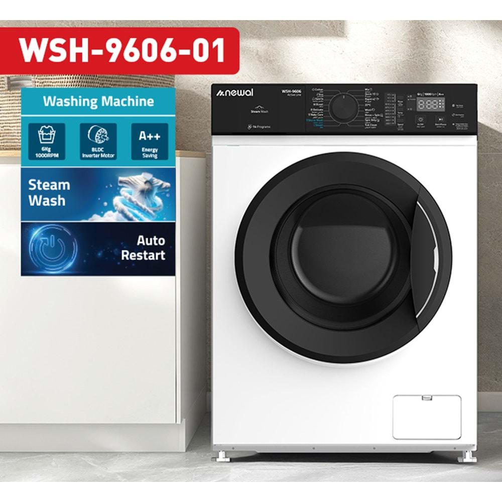 Newal WSH9606 6KG Çamaşır Makinesi 1000RPM