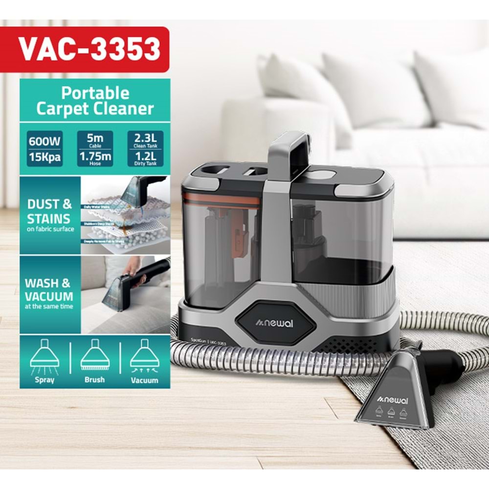 Newal VAC3353 Portatif Halı & Koltuk Yıkama Makinesi