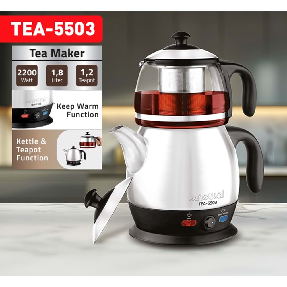 Newal TEA5503 Çaycı Cam Demlik