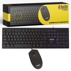 2573 Hello Işıklı Kablolu Oyuncu Klavye + Mouse Combo Set