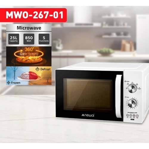 Newal MWO267/1 Beyaz Mikrodalga 25L