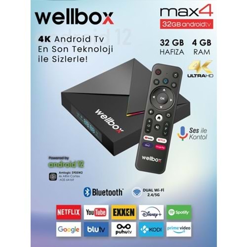 MAX4 Wellbox Android Box (4GB + 32GB)