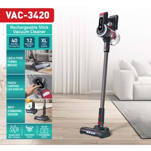 Newal VAC3420 Dikey Şarjlı Süpürge BLDC 150W
