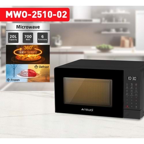 Newal MWO2510/2 Siyah Mikrodalga 20L Dijital
