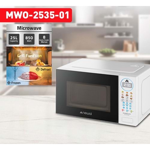 Newal MWO2535/1 Beyaz Mikrodalga 25L Dijital