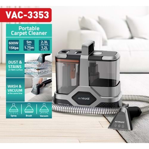 Newal VAC3353 Portatif Halı & Koltuk Yıkama Makinesi