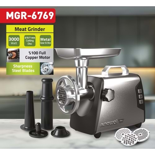 Newal MGR6769 Inoks Kıyma Makinesi 3000W