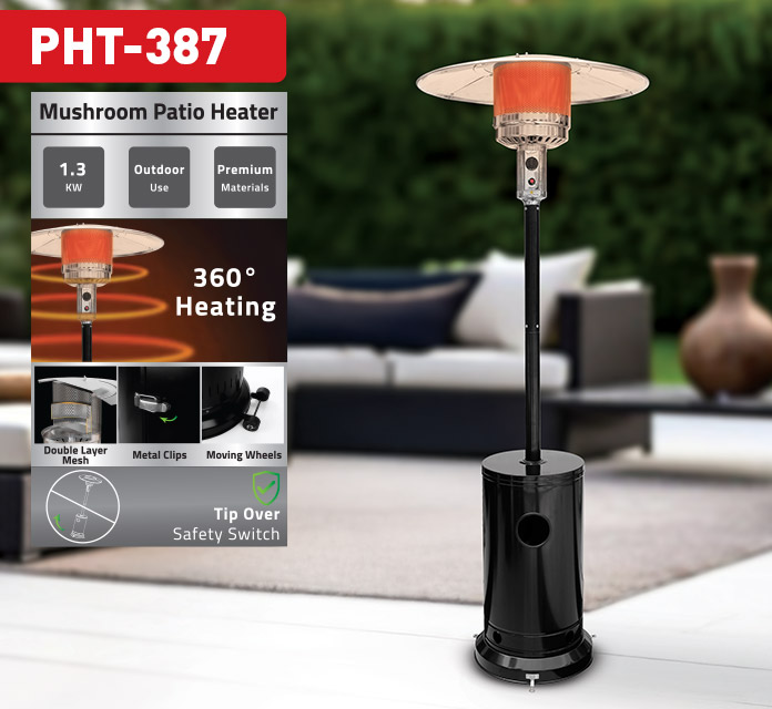 Newal PHT387 Mantar Patio Gazlı Dış Mekan Isıtıcı