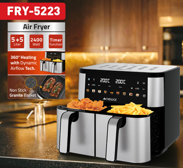 Newal FRY5223 Dokunmatik Double Airfryer 10L