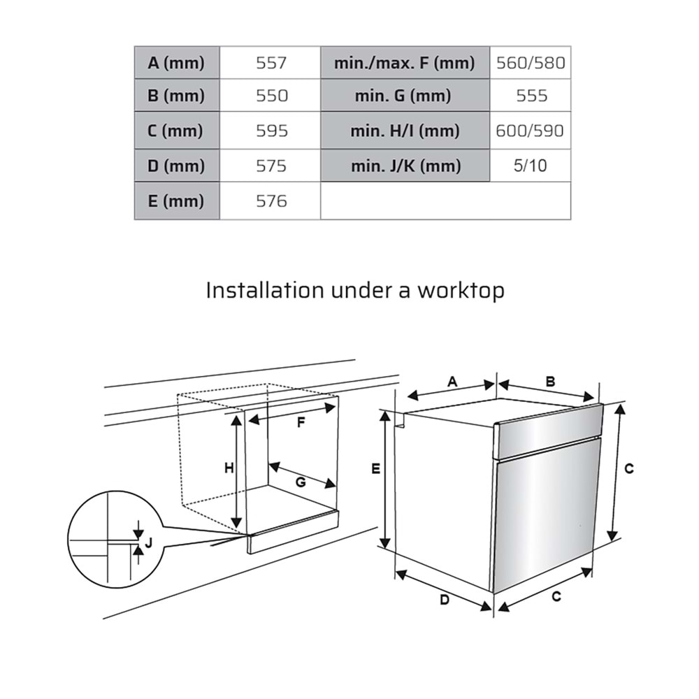 SBM6510W3D VOX Ankastre Beyaz Fırın