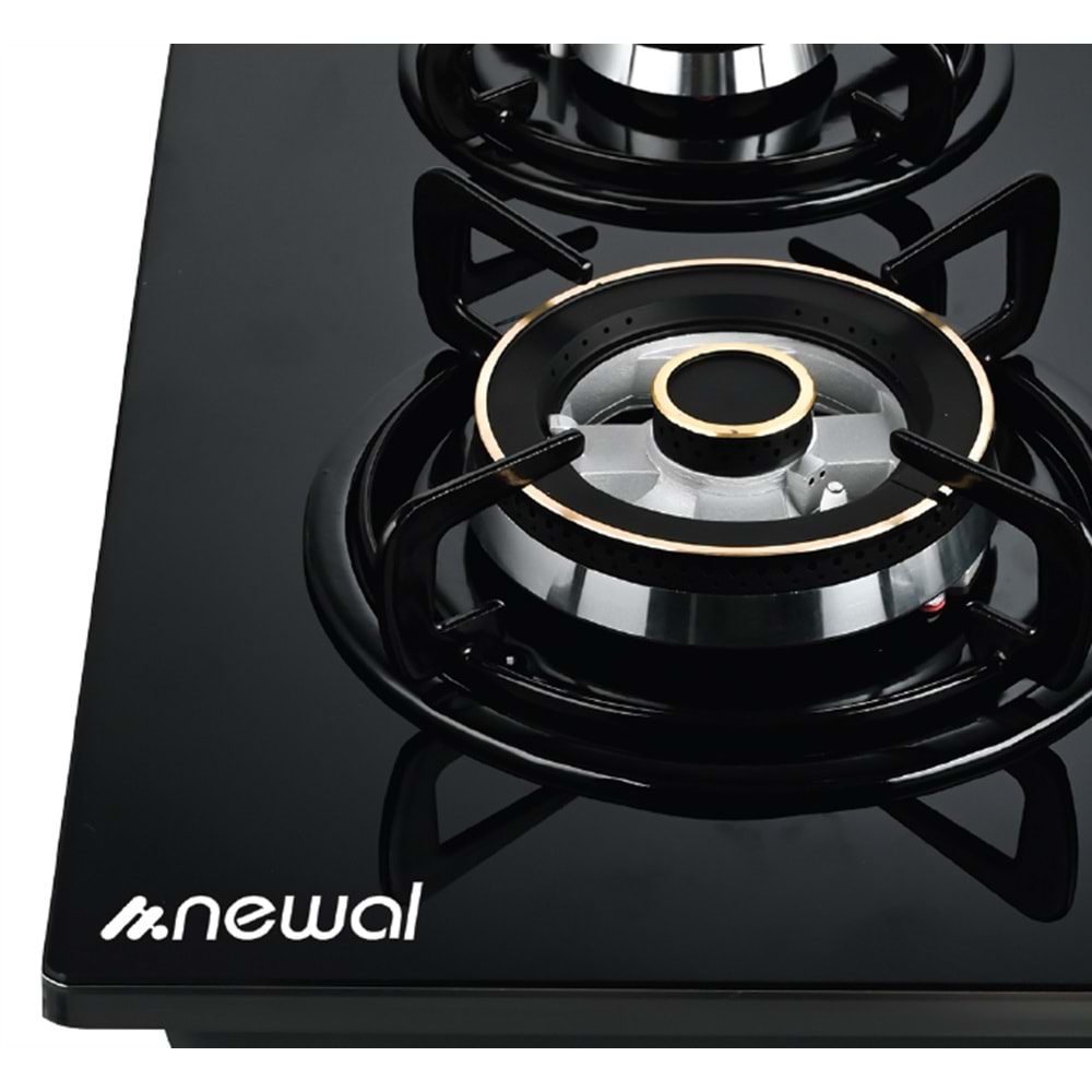 HOB648/2 Newal Siyah Cam Ocak