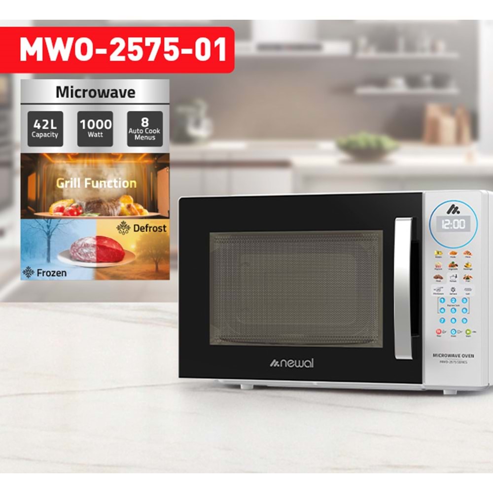 Newal MWO2575/1 Beyaz Mikrodalga 42L Dijital