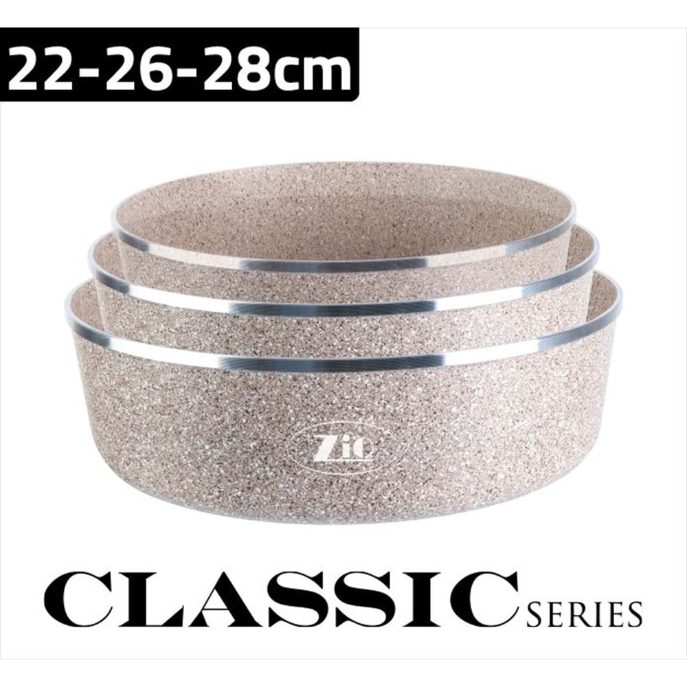 8107 Zio Fırın Tepsi Seti 3lü 22/26/28cm
