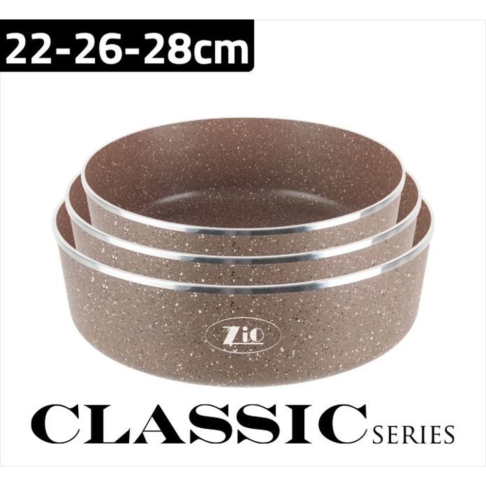 8107 Zio Fırın Tepsi Seti 3lü 22/26/28cm