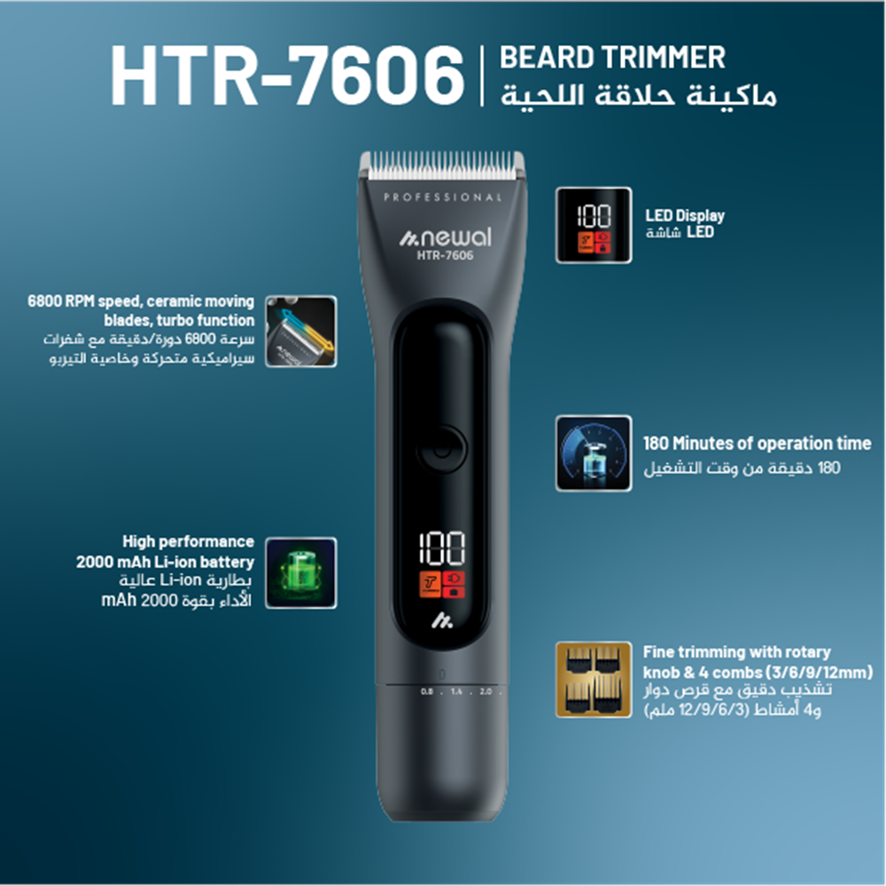 Newal HTR7606 Şarjlı Saç ve Sakal Tıraş Makinesi