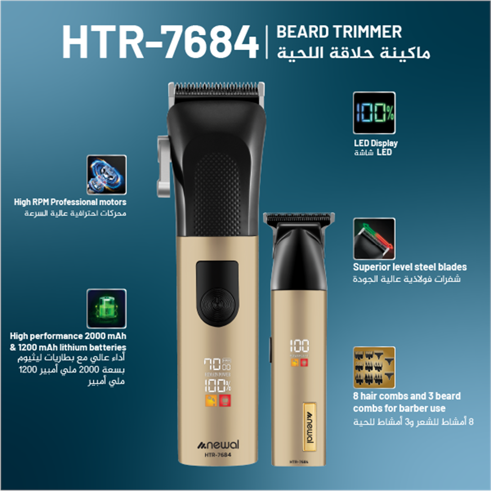 Newal HTR7684 Saç Sakal 2li Set